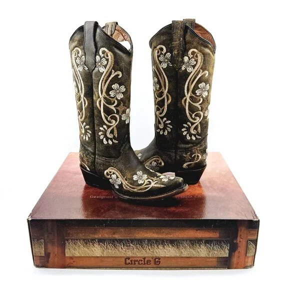 Circle G by Corral L5175 Floral Embroidered Boots - Picture 2 of 11